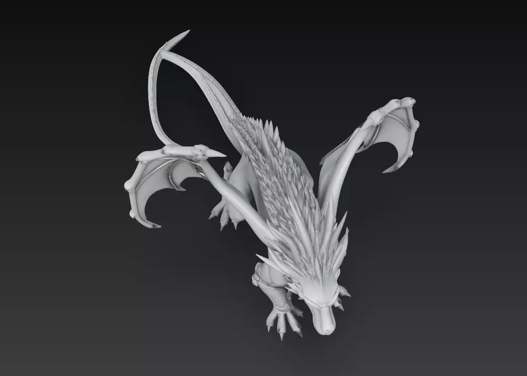 Celestial Guardian Dragon - Stylized Fantasy Creature 3D Model 3D print model_6