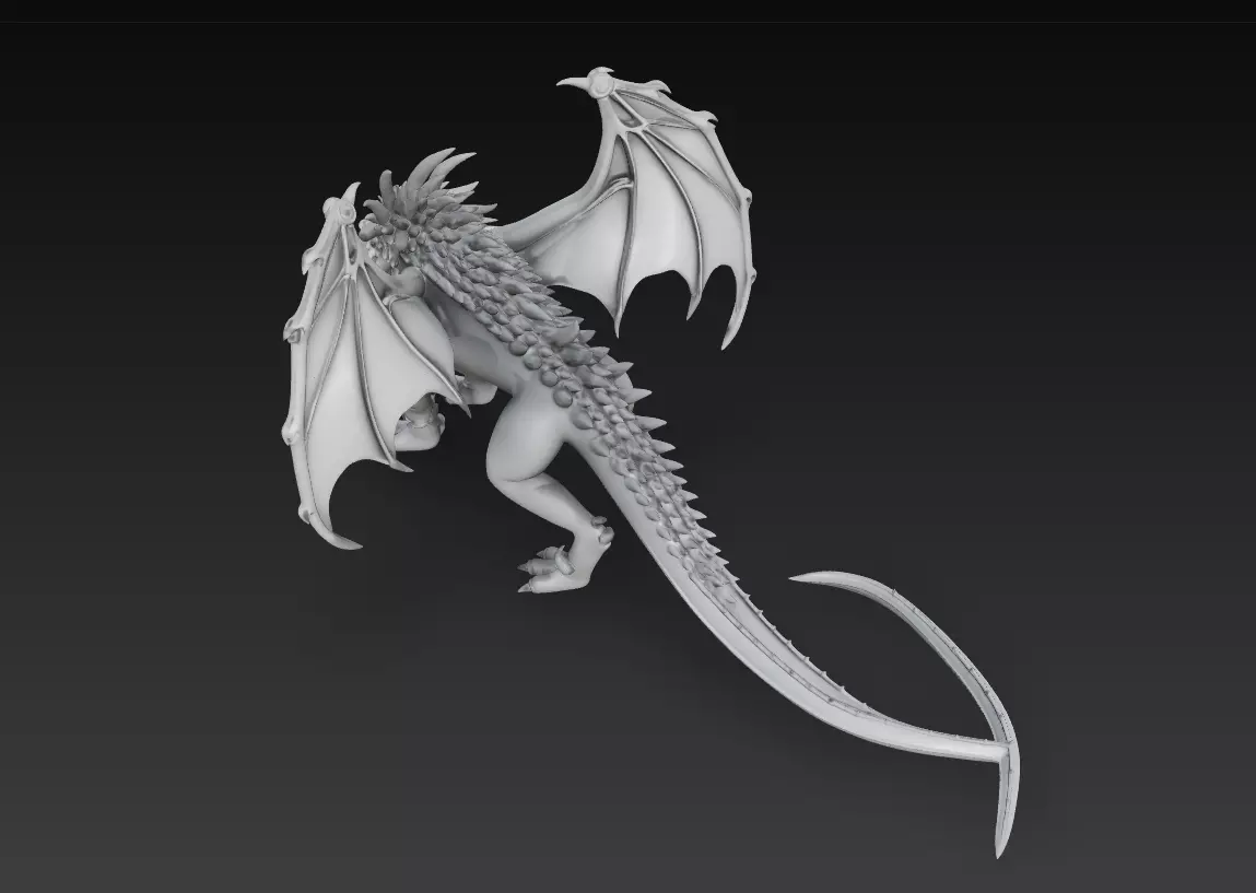 Celestial Guardian Dragon - Stylized Fantasy Creature 3D Model 3D print model_3