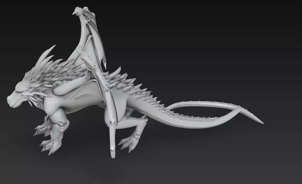 Celestial Guardian Dragon - Stylized Fantasy Creature 3D Model 3D print model_7