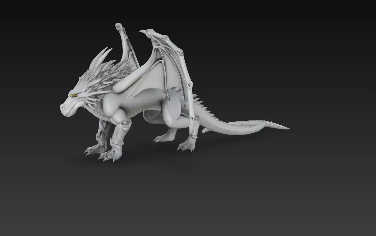 Celestial Guardian Dragon - Stylized Fantasy Creature 3D Model 3D print model_4