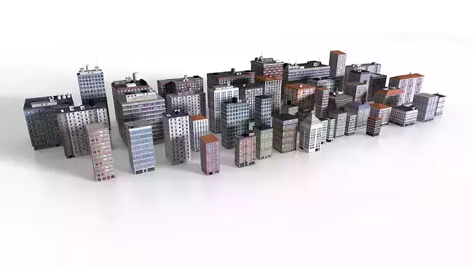 Out of bounds background buildings Low-poly 3D model Out of bounds background buildings Low-poly 3D model