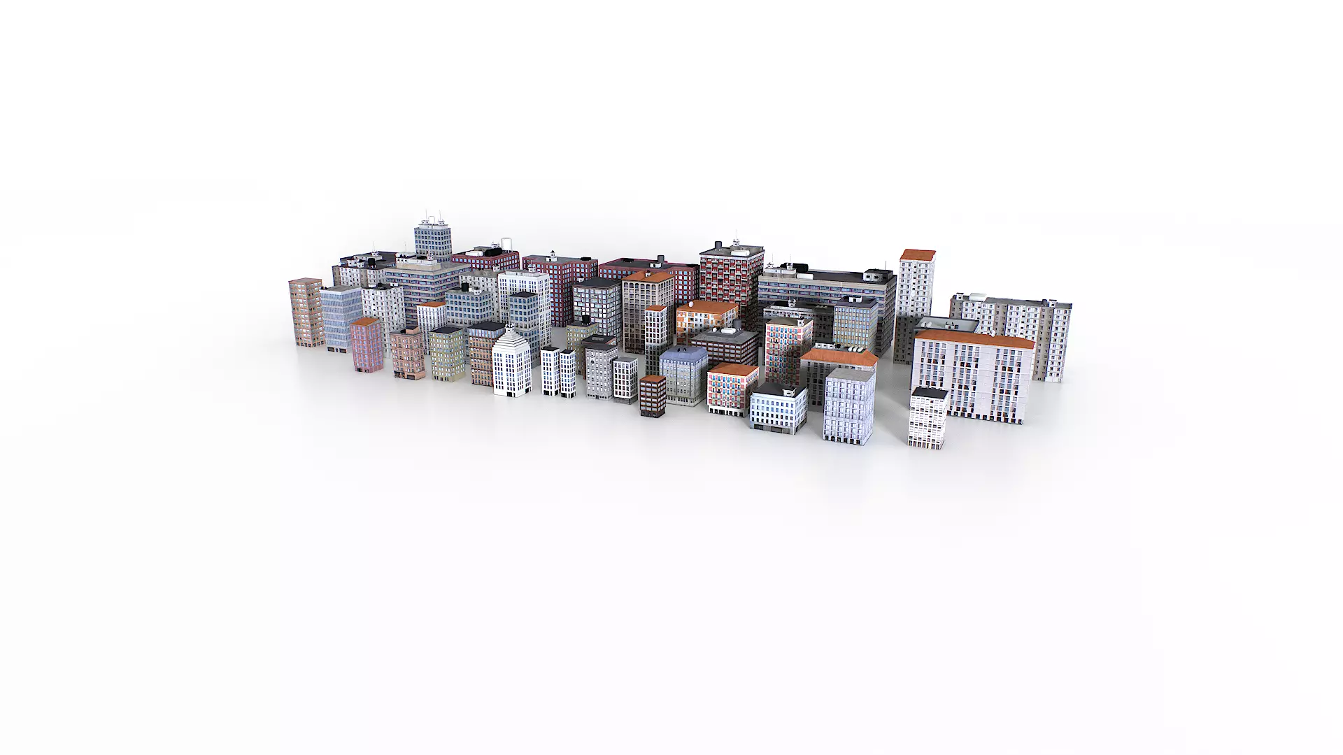 Out of bounds background buildings Low-poly 3D model_13
