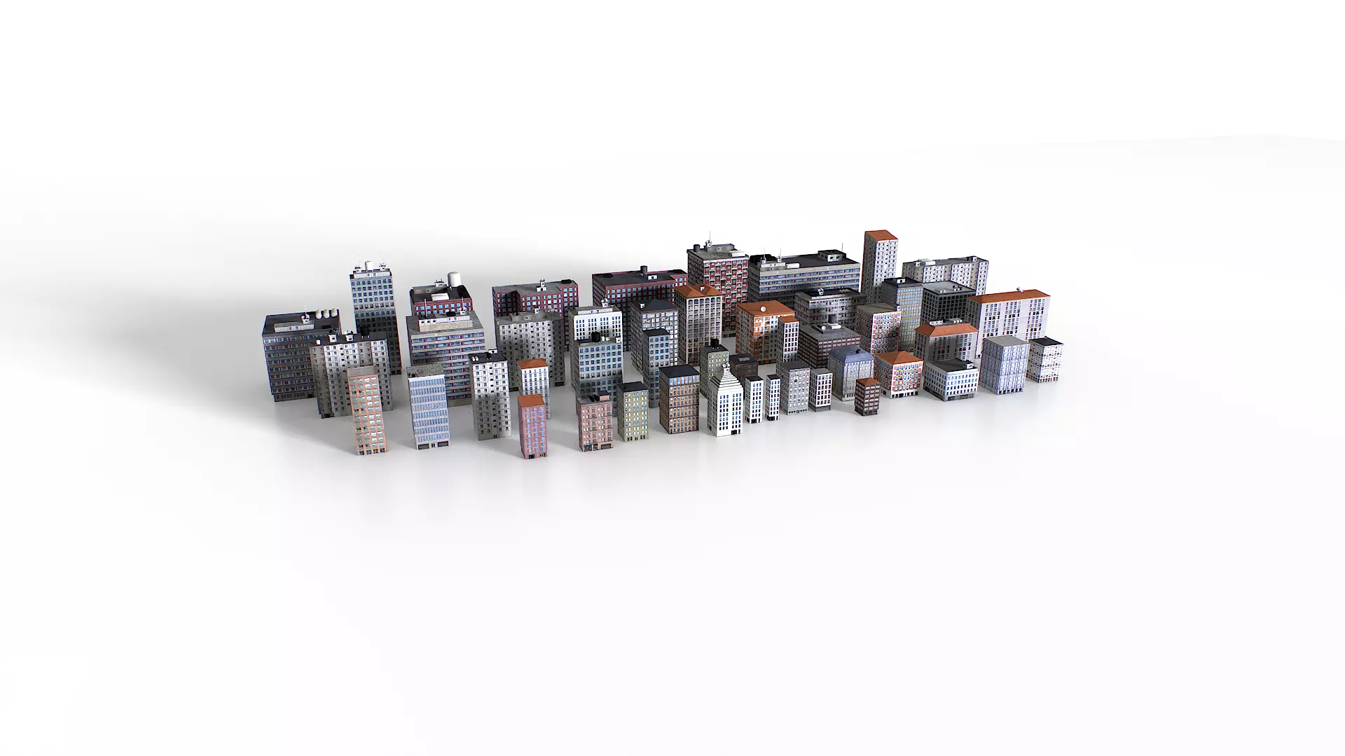 Out of bounds background buildings Low-poly 3D model_12