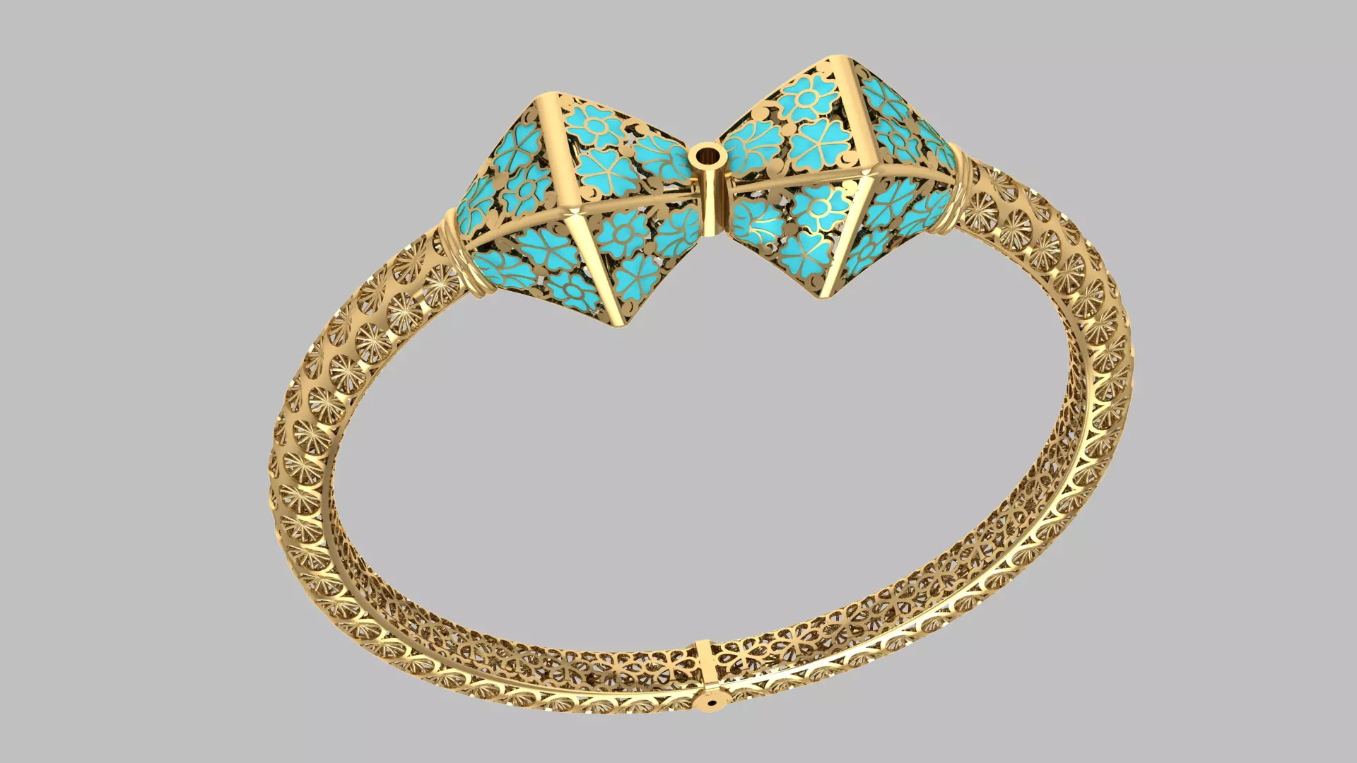 Custom Design Gold Bracelets 3D print model_0