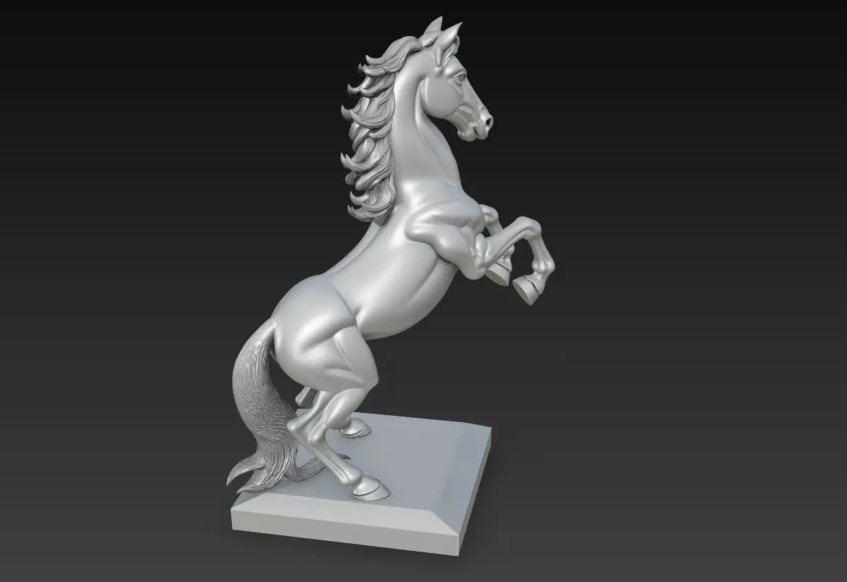Majestic Stallion - Dynamic Horse 3D Sculpture Model 3D print model_6