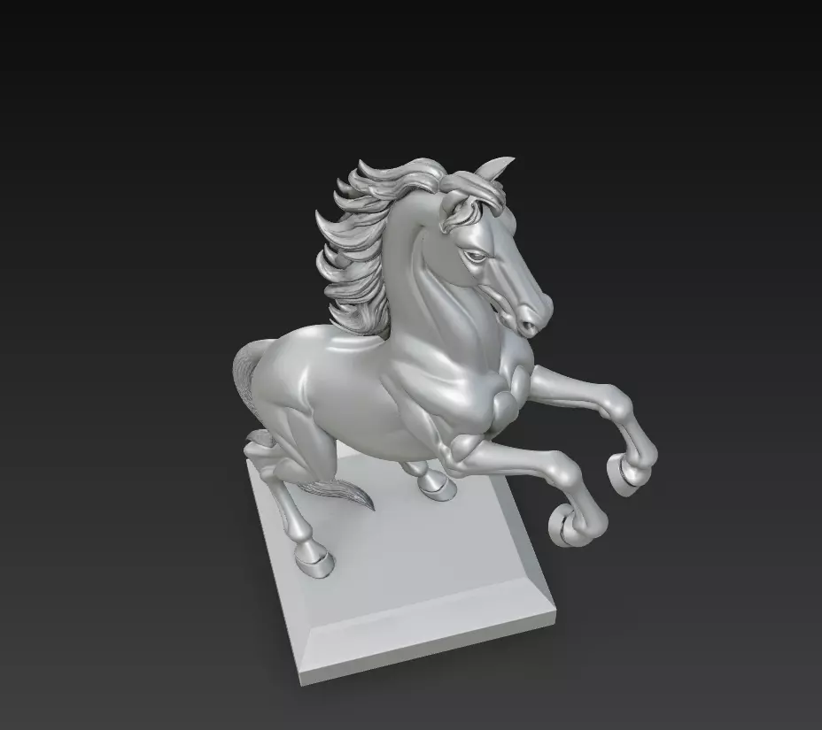 Majestic Stallion - Dynamic Horse 3D Sculpture Model 3D print model_2