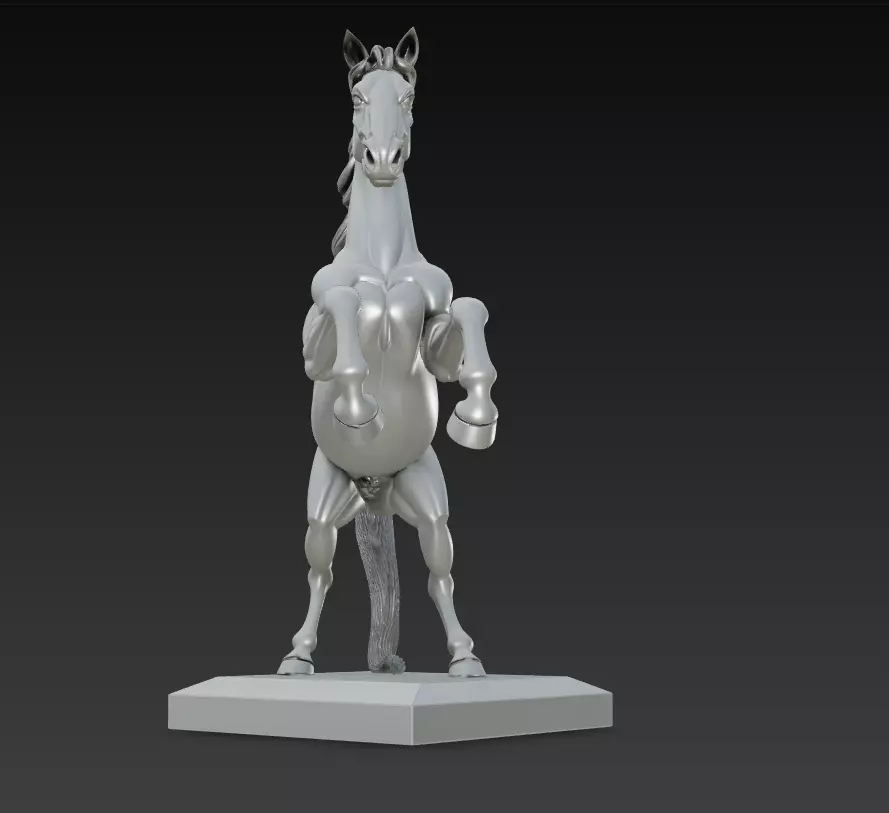 Majestic Stallion - Dynamic Horse 3D Sculpture Model 3D print model_5