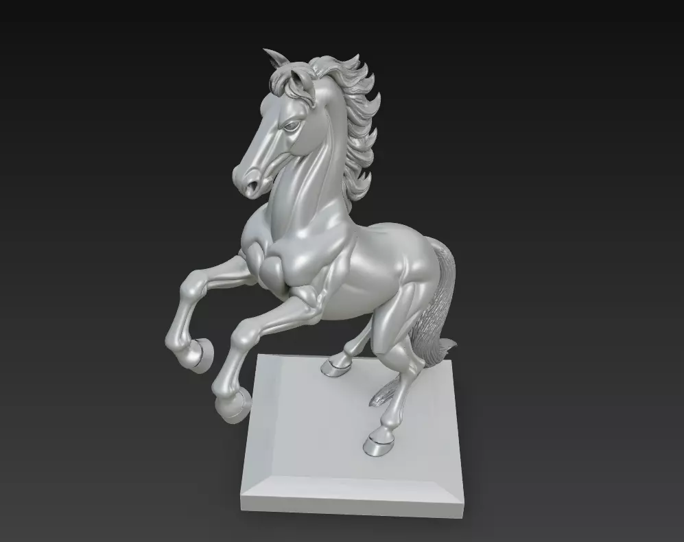 Majestic Stallion - Dynamic Horse 3D Sculpture Model 3D print model_3