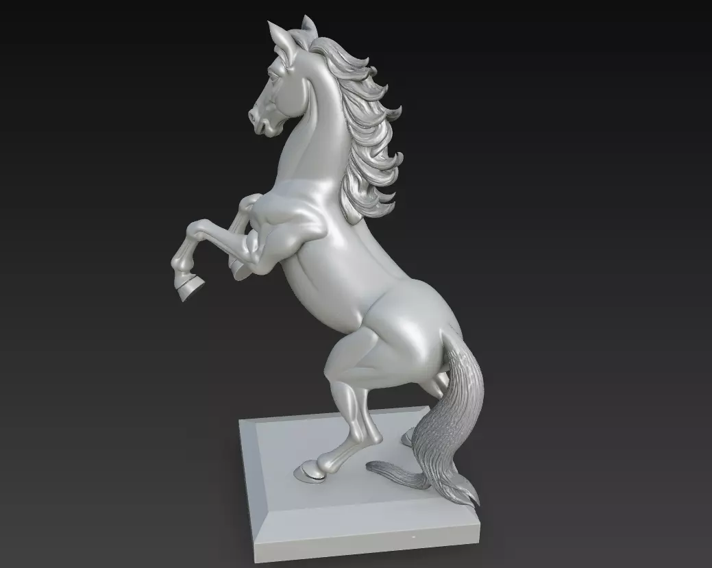 Majestic Stallion - Dynamic Horse 3D Sculpture Model 3D print model_7