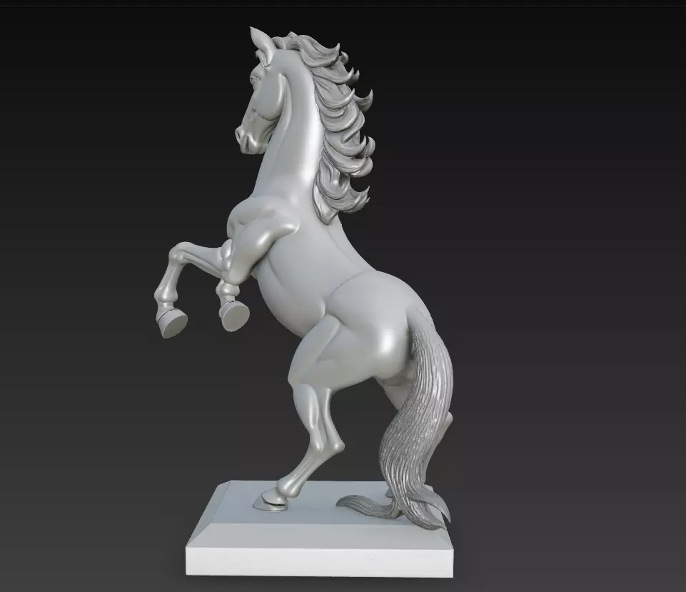 Majestic Stallion - Dynamic Horse 3D Sculpture Model 3D print model_4
