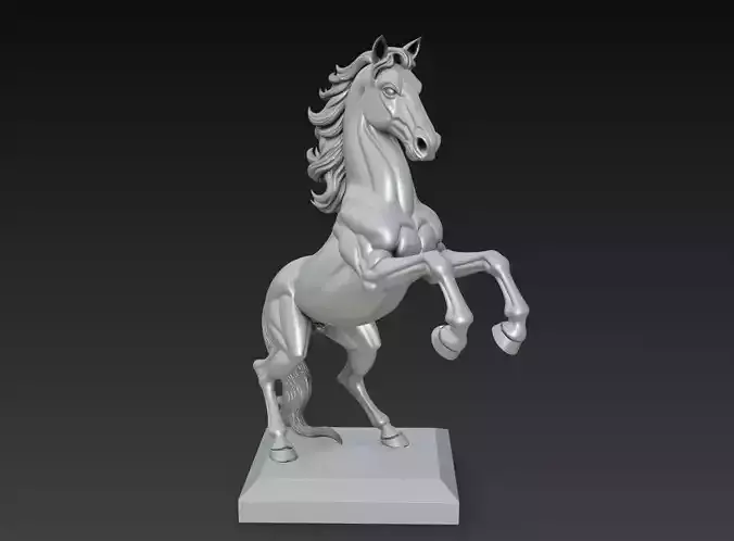 Majestic Stallion - Dynamic Horse 3D Sculpture Model