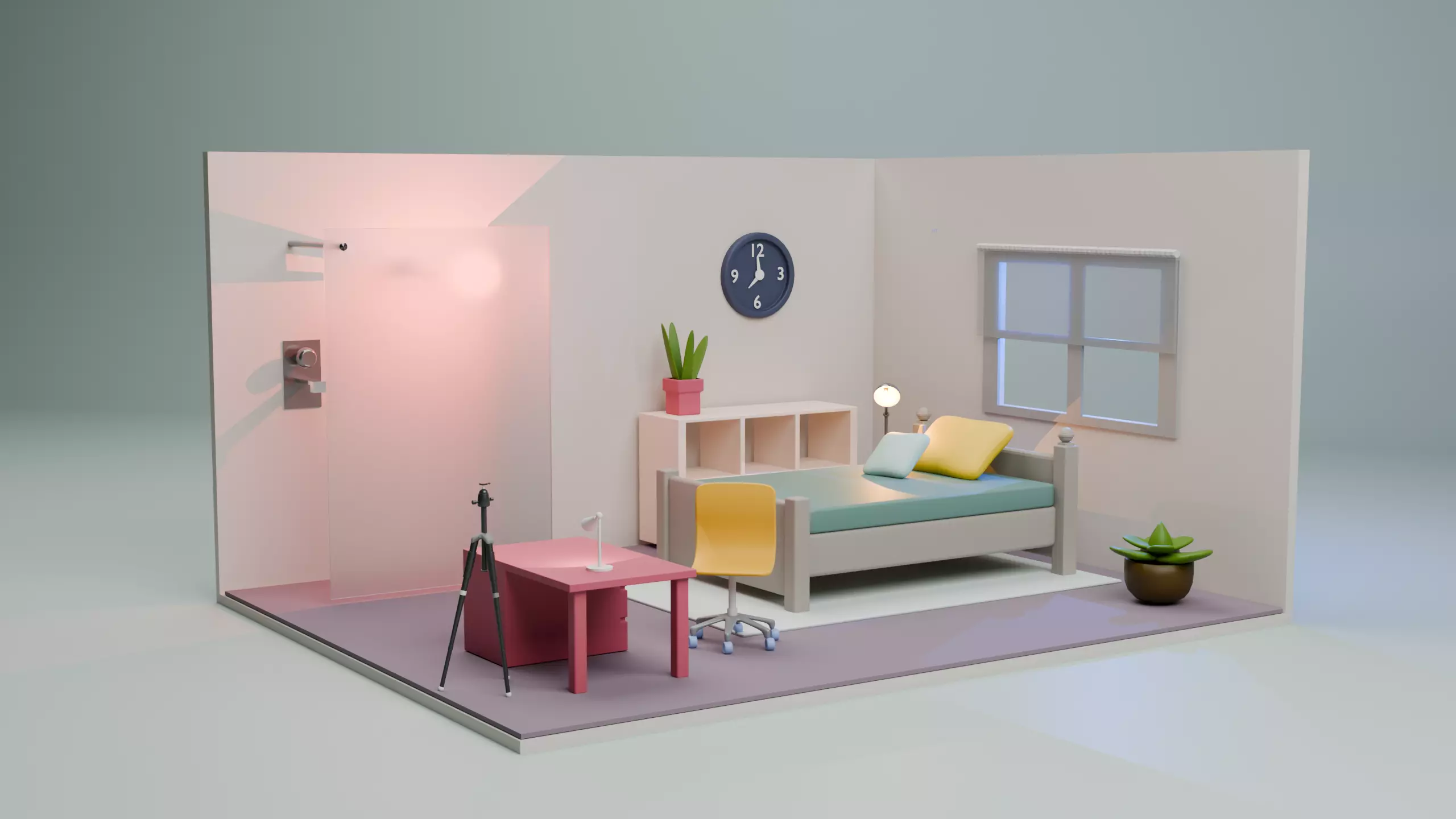 Isometric Room 3D model_0