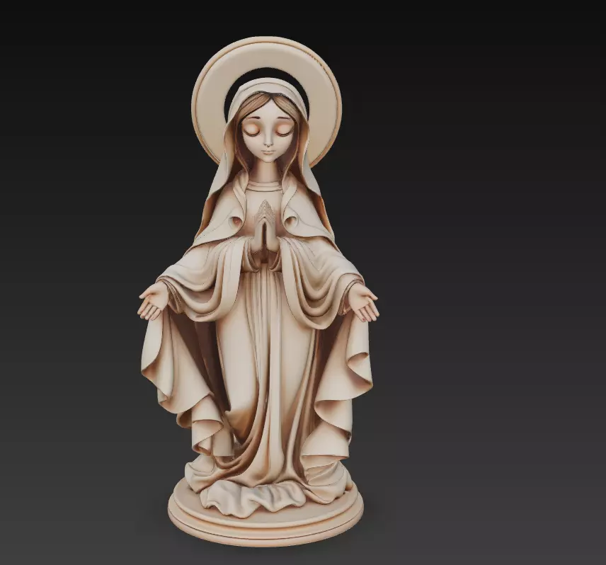Holy Grace Statue - Stylized Virgin Sculpture 3D Model 3D print model