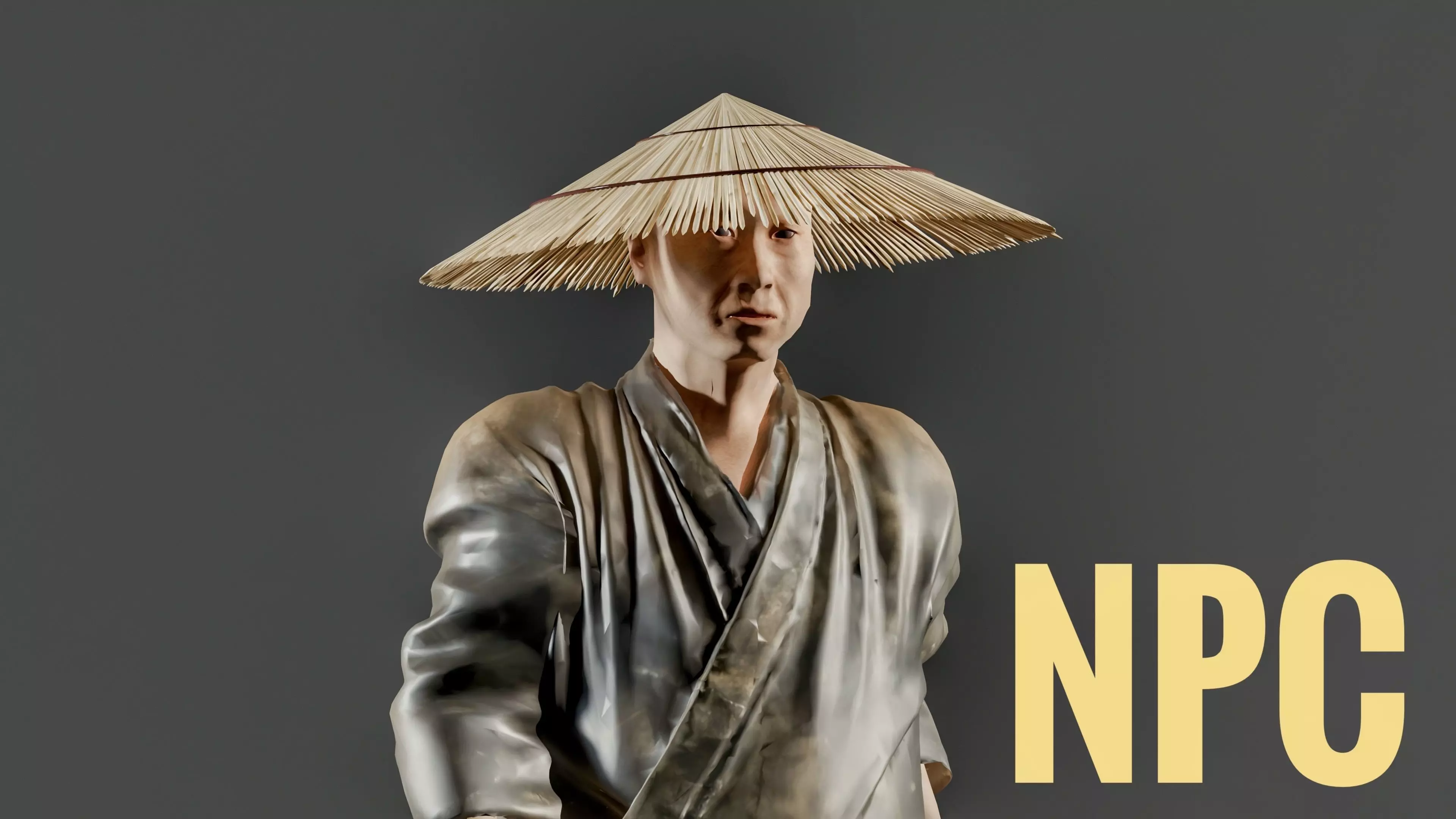 Feudal Japan NPC Low-poly 3D model_0