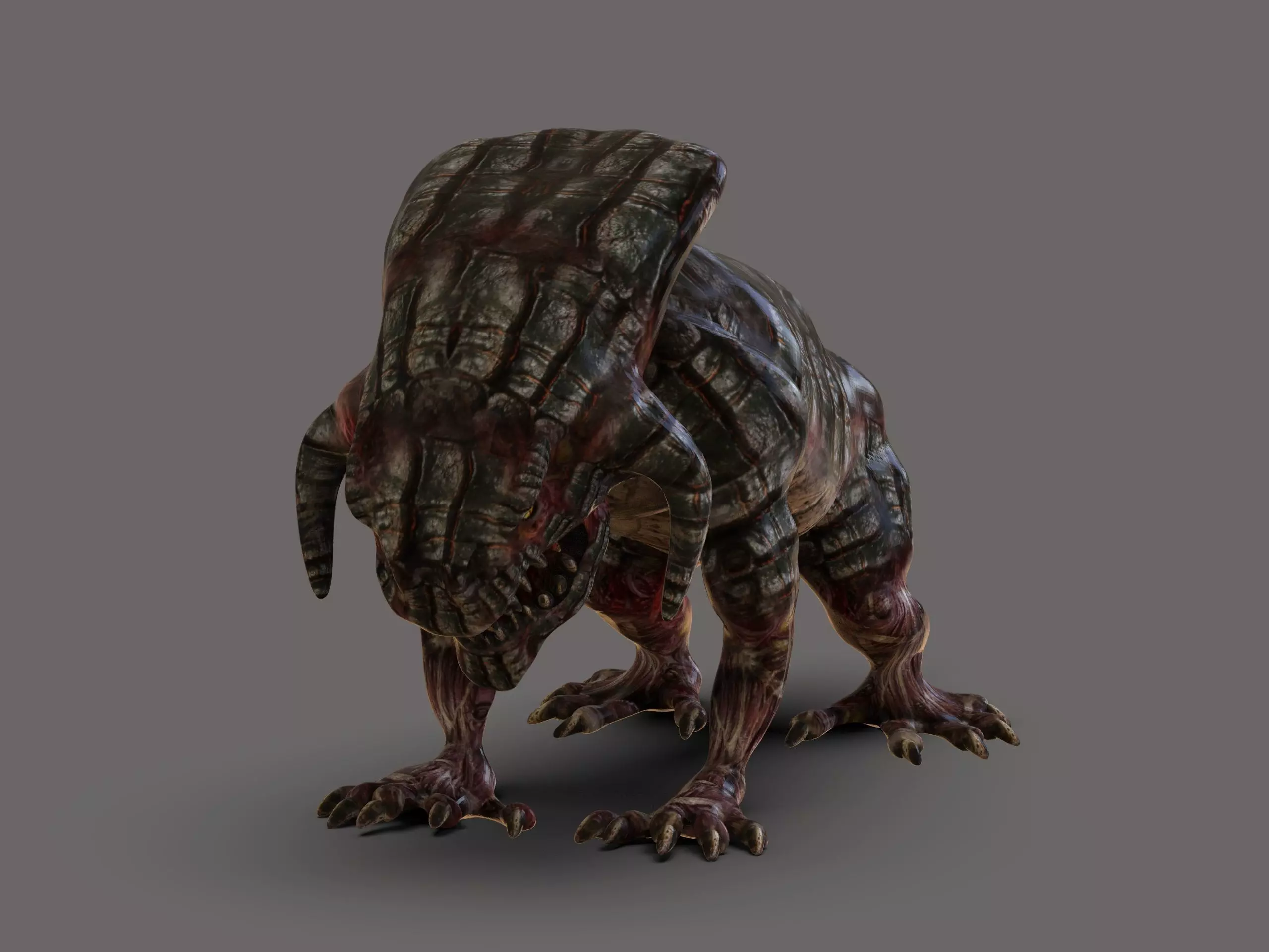 Stoned Lava Creature Low-poly 3D model_2