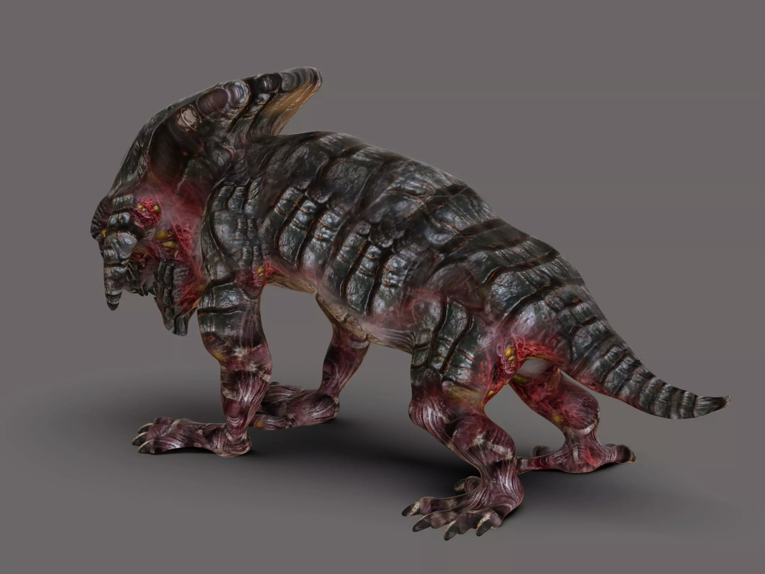 Stoned Lava Creature Low-poly 3D model_5