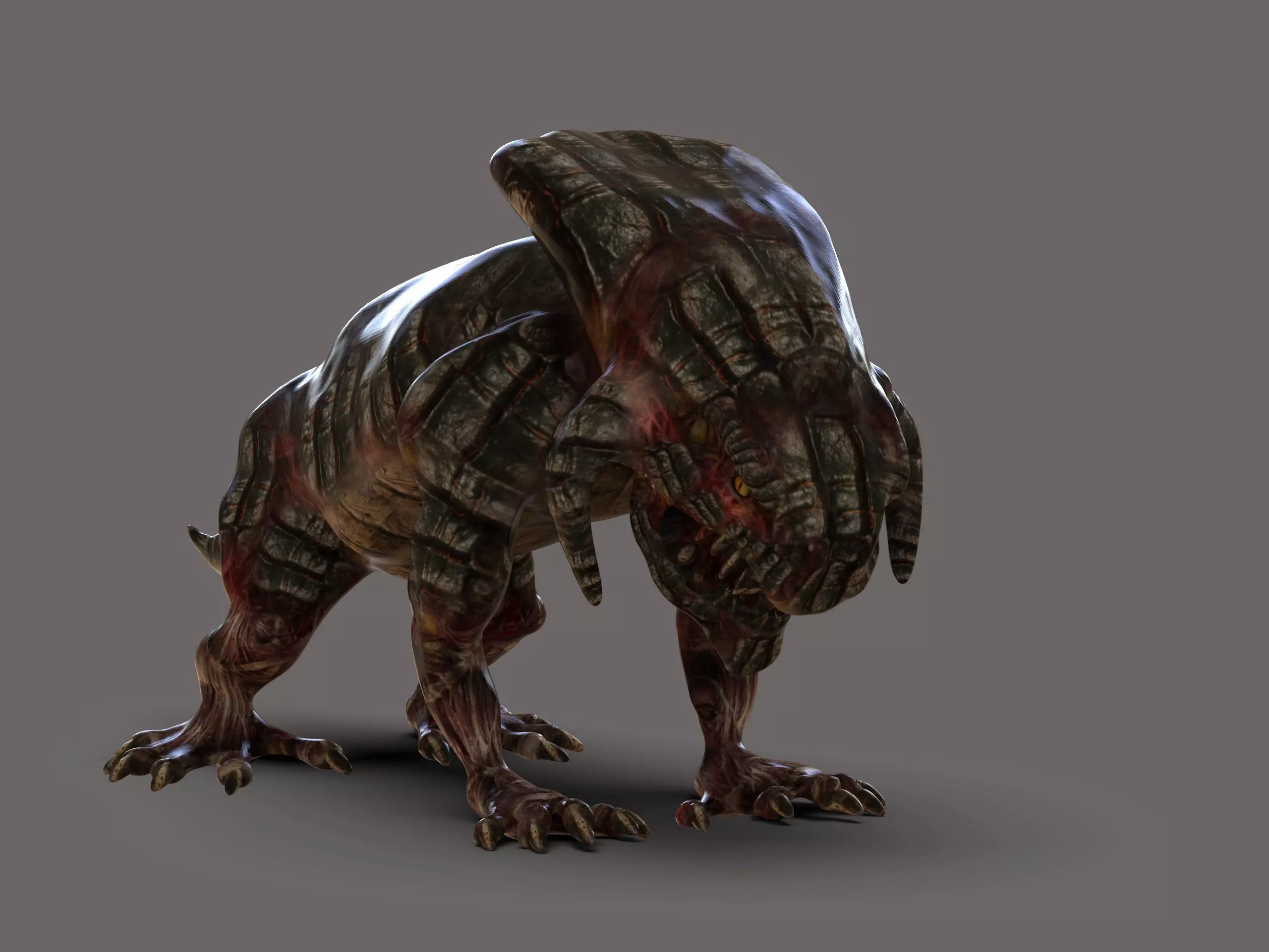 Stoned Lava Creature Low-poly 3D model_4