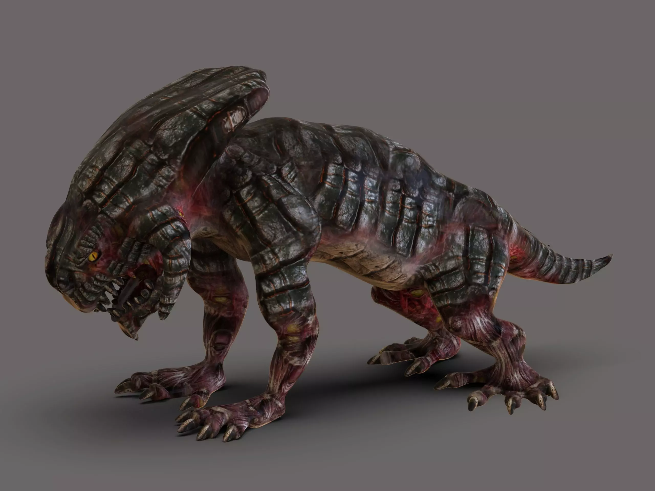 Stoned Lava Creature Low-poly 3D model_3