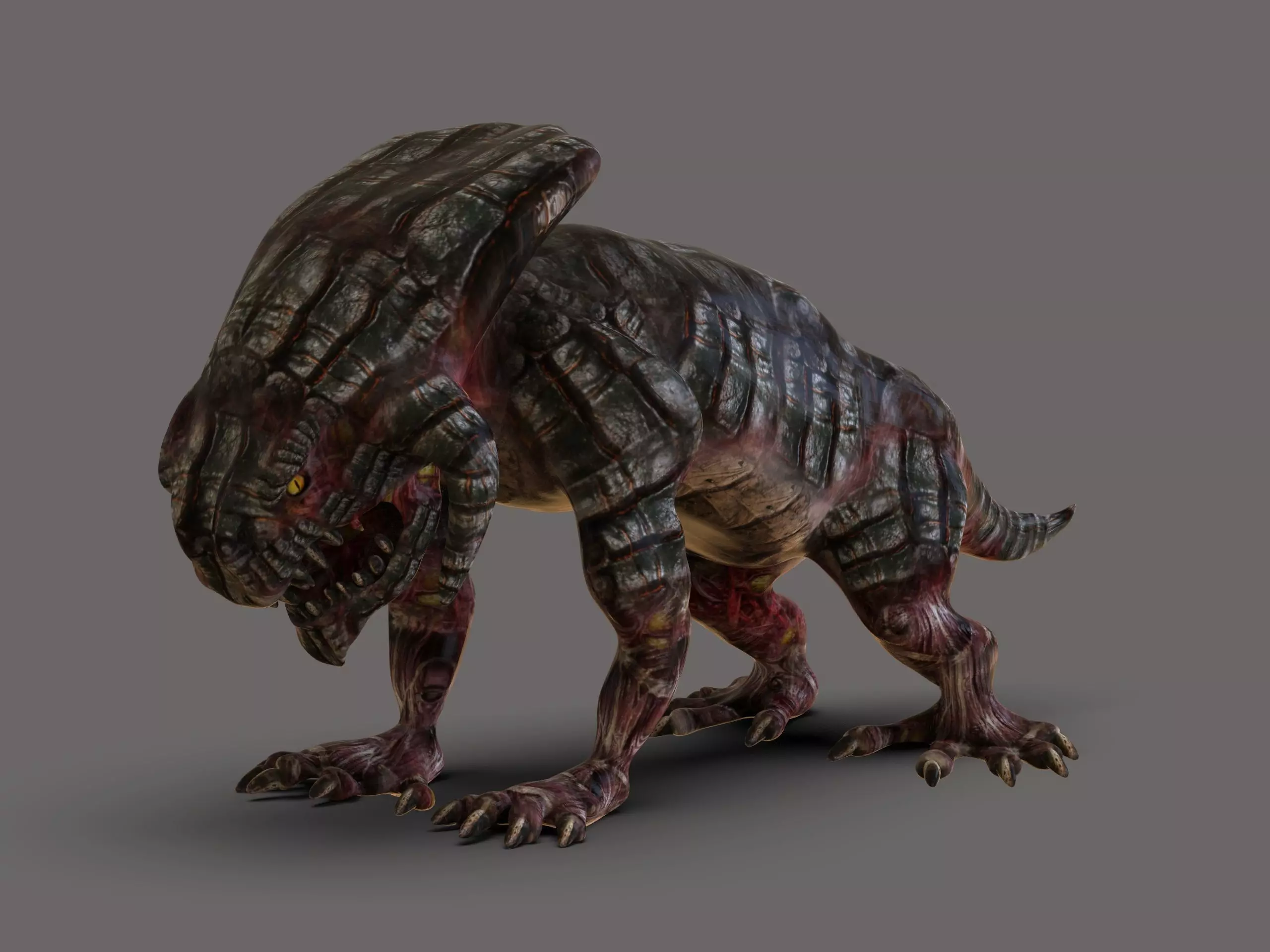 Stoned Lava Creature Low-poly 3D model_0