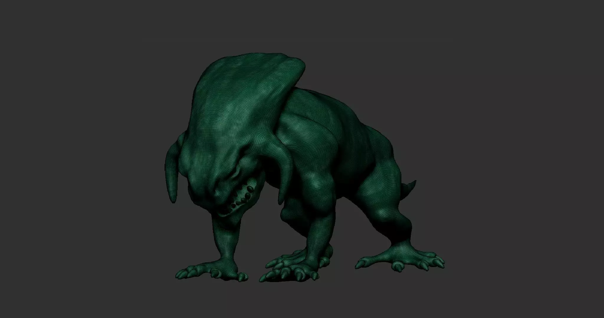 Stoned Lava Creature Low-poly 3D model_7