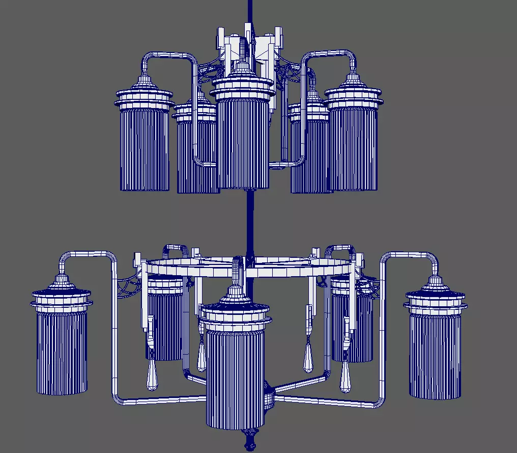 Chandelier 3D model is a high quality Low-poly 3D model_8