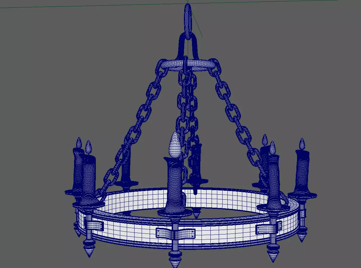Chandelier 3D model is a high quality Low-poly 3D model_4
