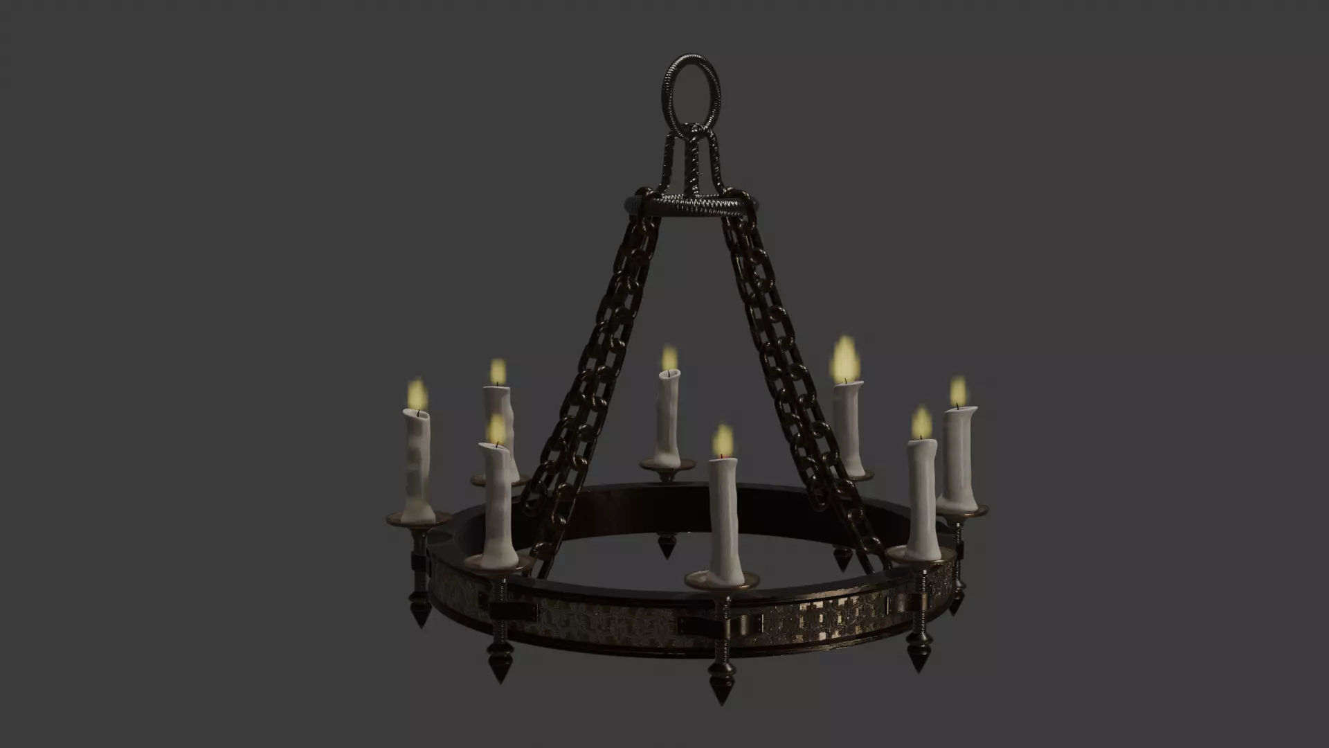 Chandelier 3D model is a high quality Low-poly 3D model_1