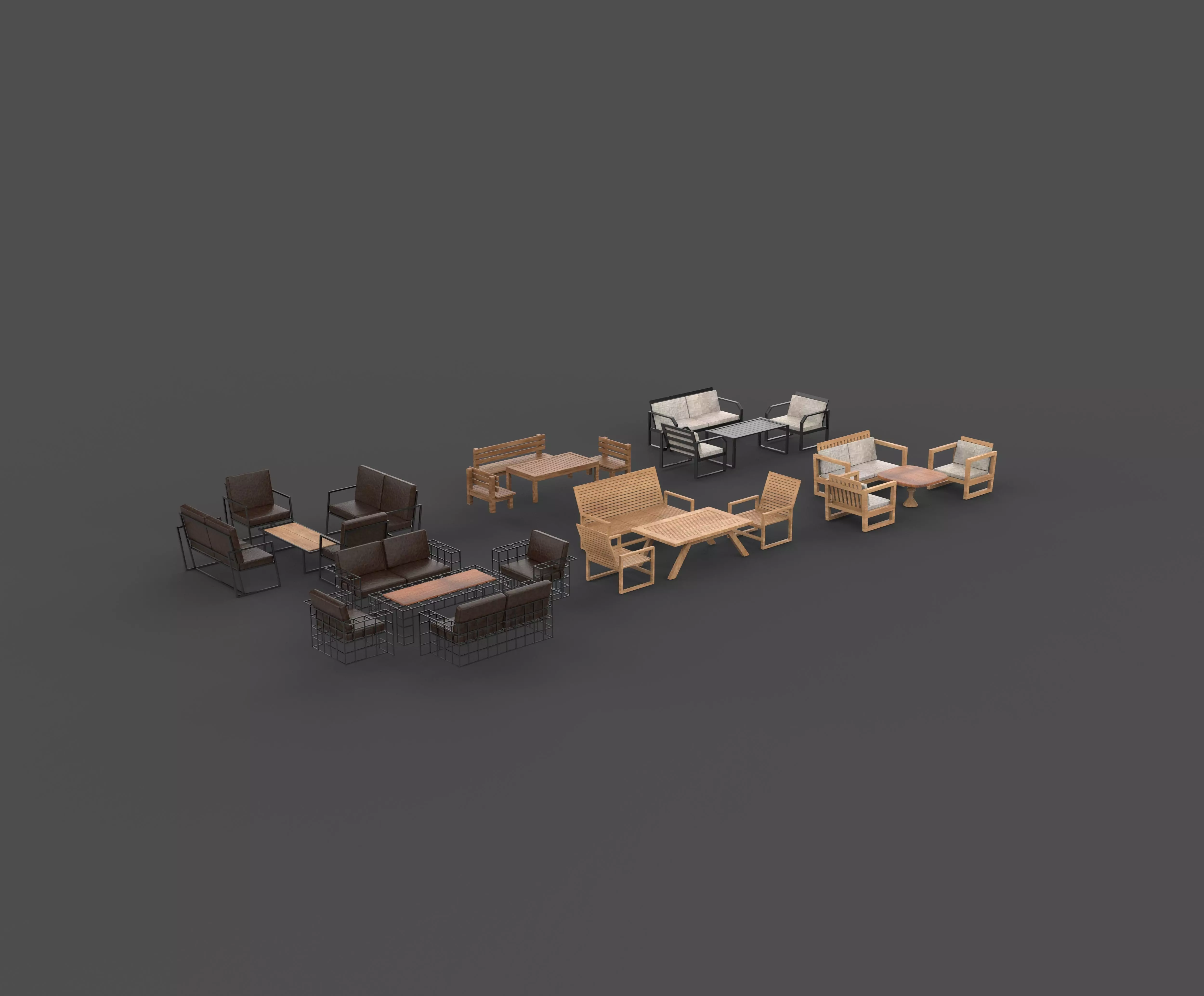 outdoor furnitures 3D model_11