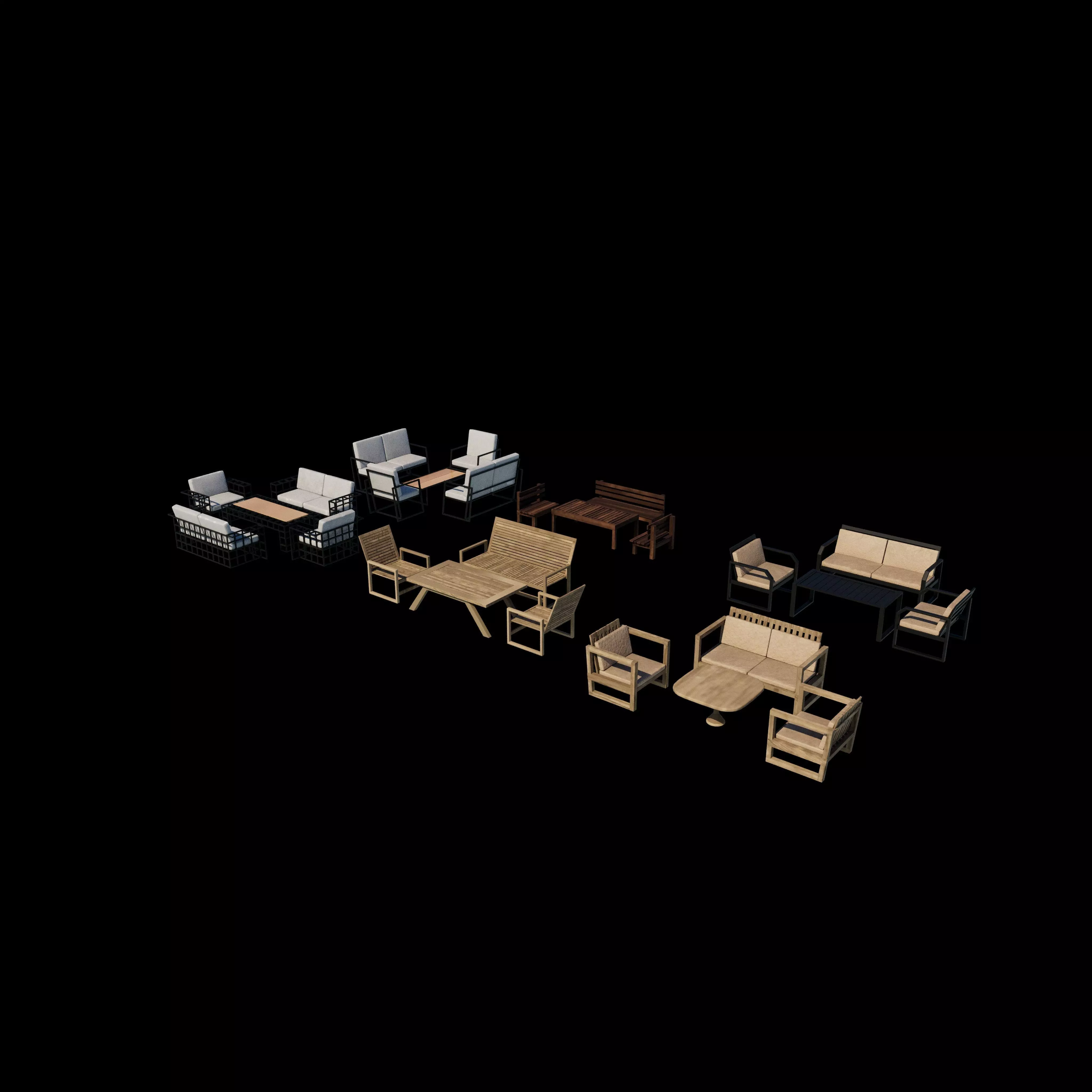 outdoor furnitures 3D model_12