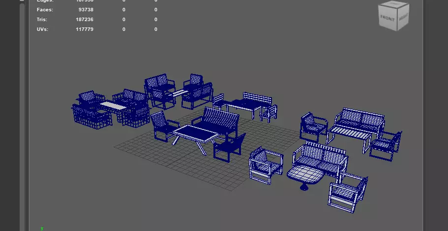 outdoor furnitures 3D model_16