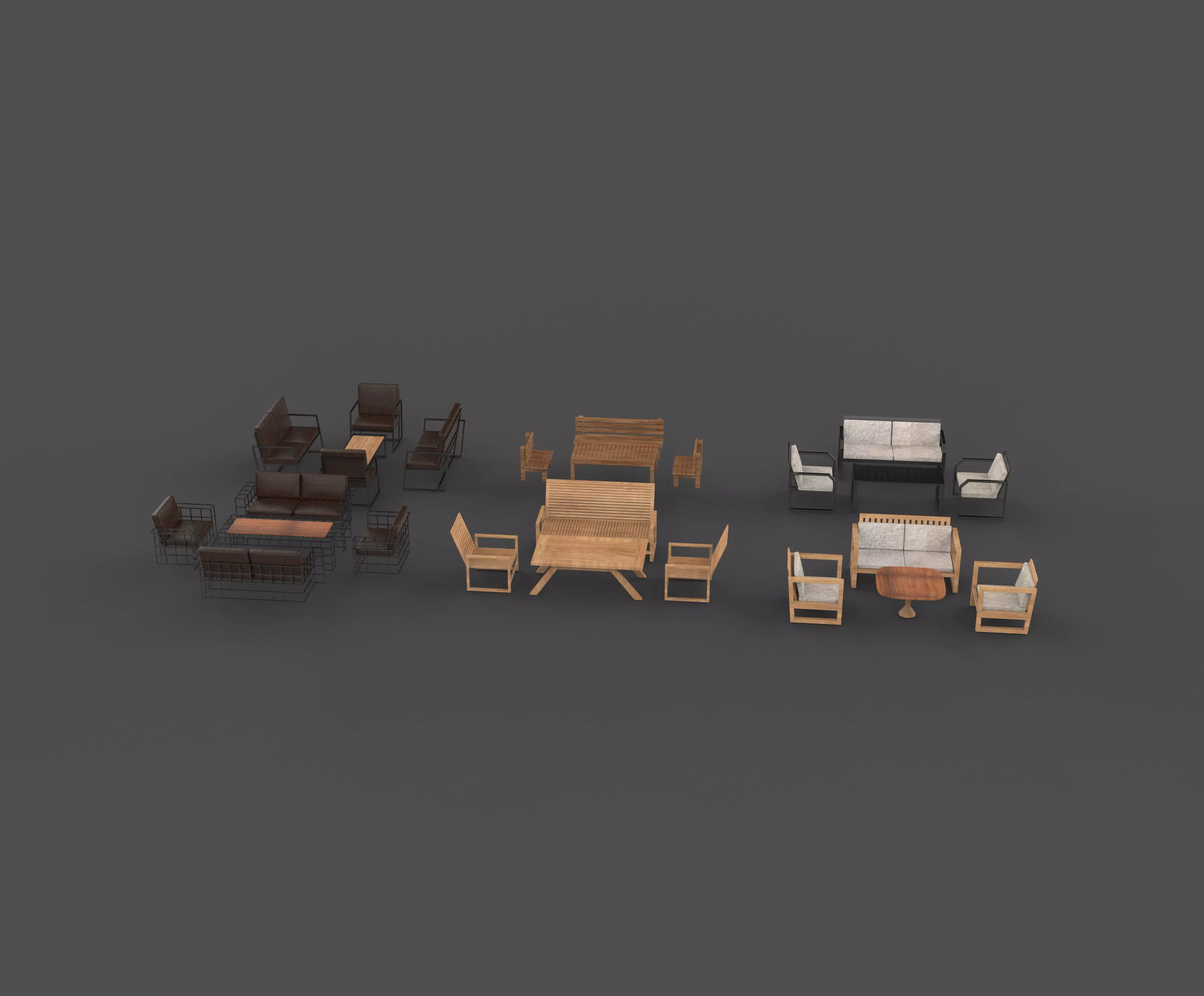 outdoor furnitures 3D model_4