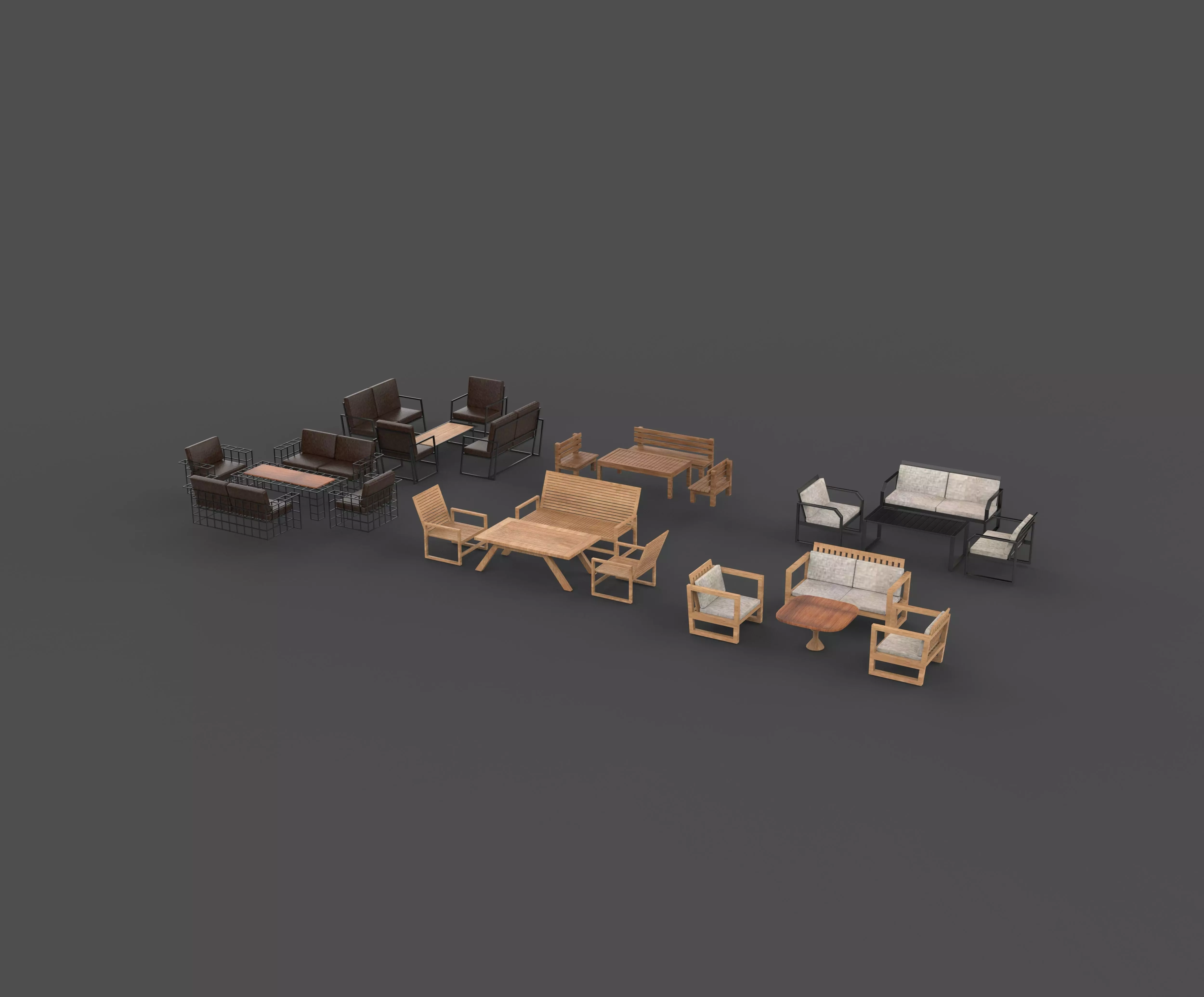 outdoor furnitures 3D model_13