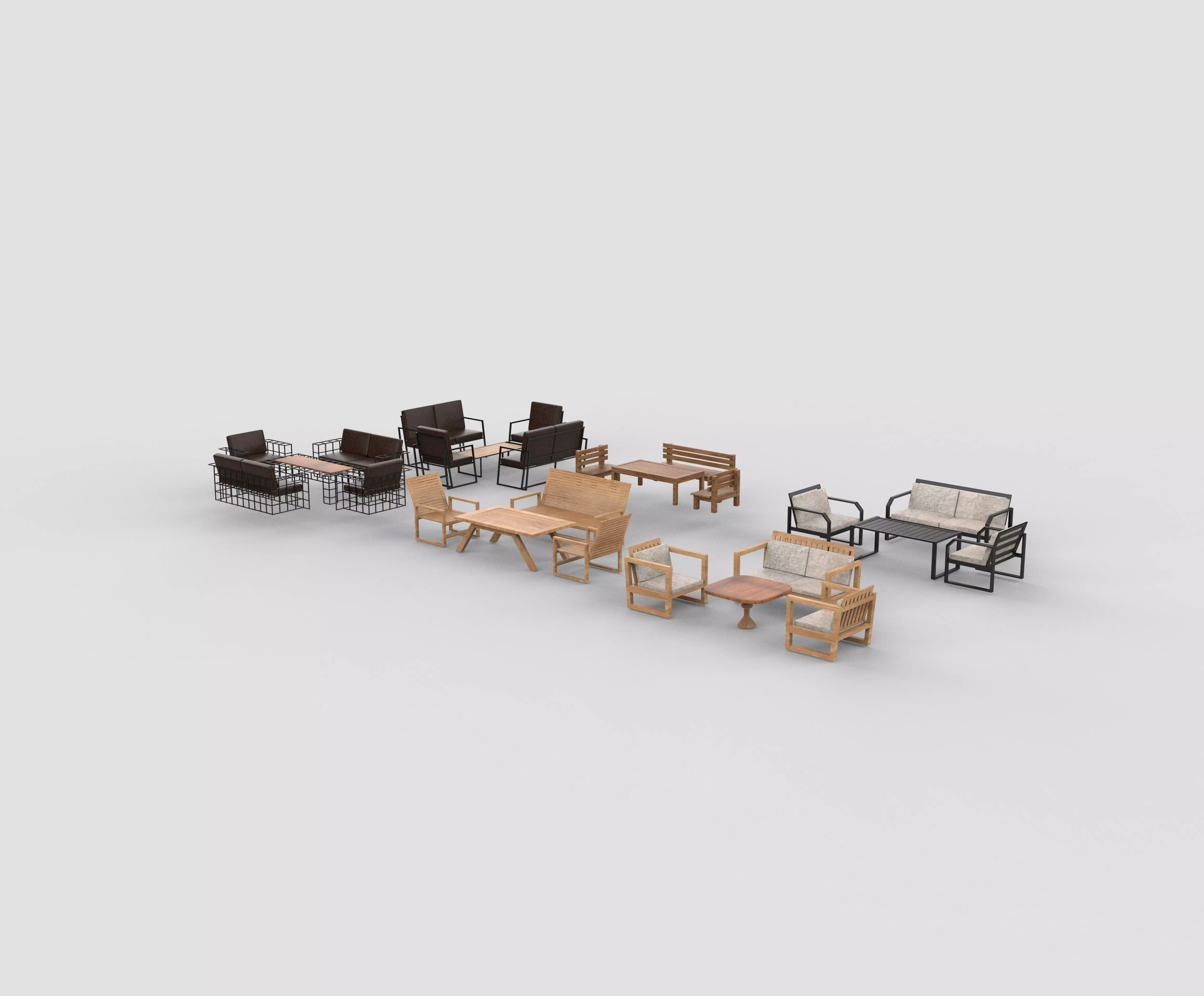 outdoor furnitures 3D model_0