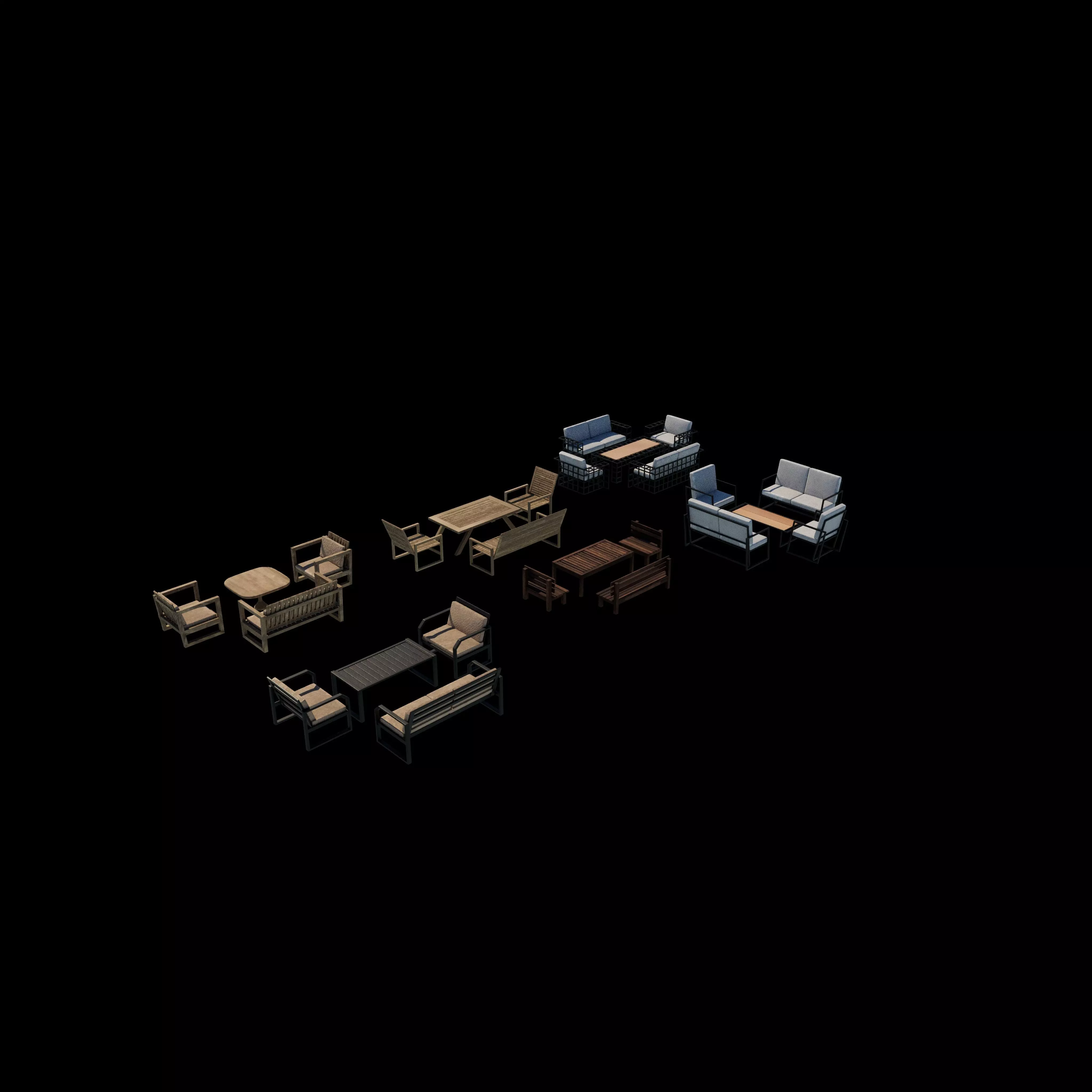 outdoor furnitures 3D model_8