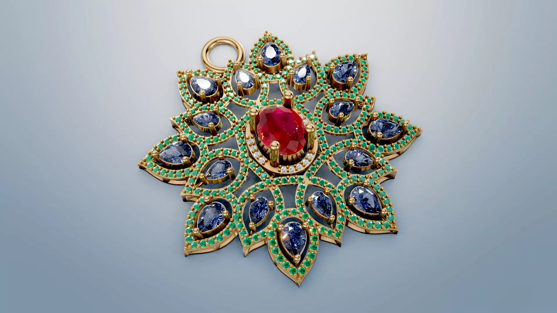 Luxury Floral Pendant 3D print model