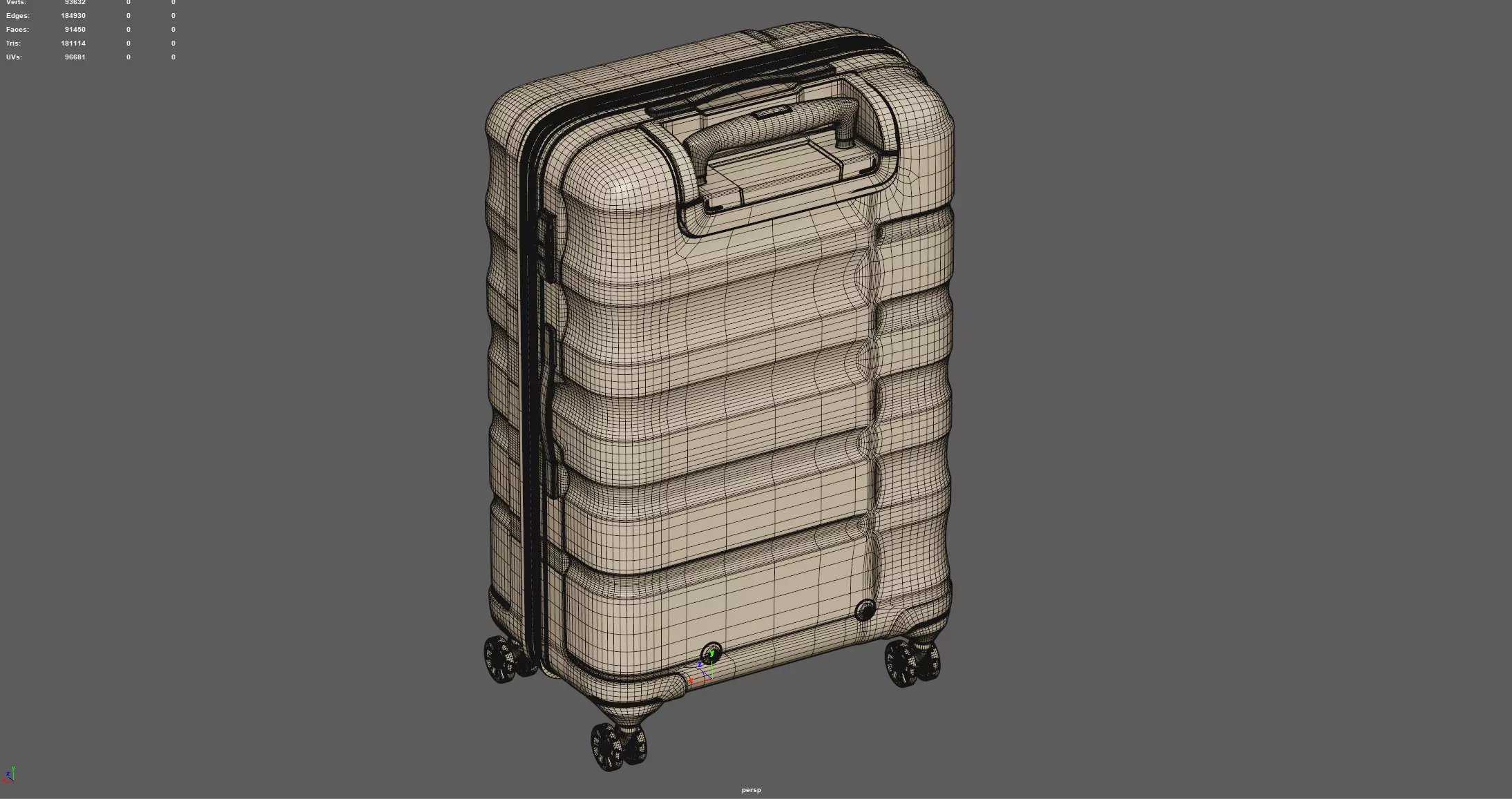 Trolley Suitcase Travel Bag 3D model_4