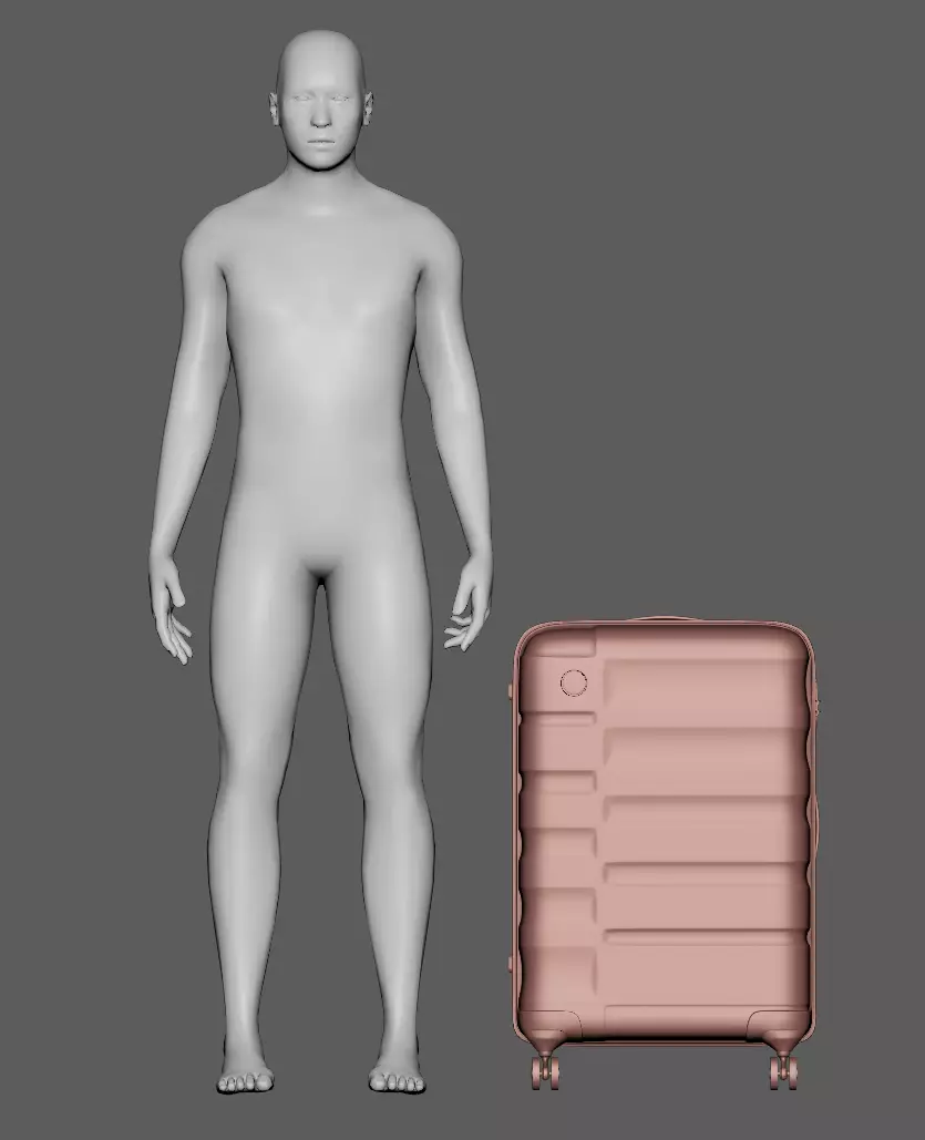 Trolley Suitcase Travel Bag 3D model_9