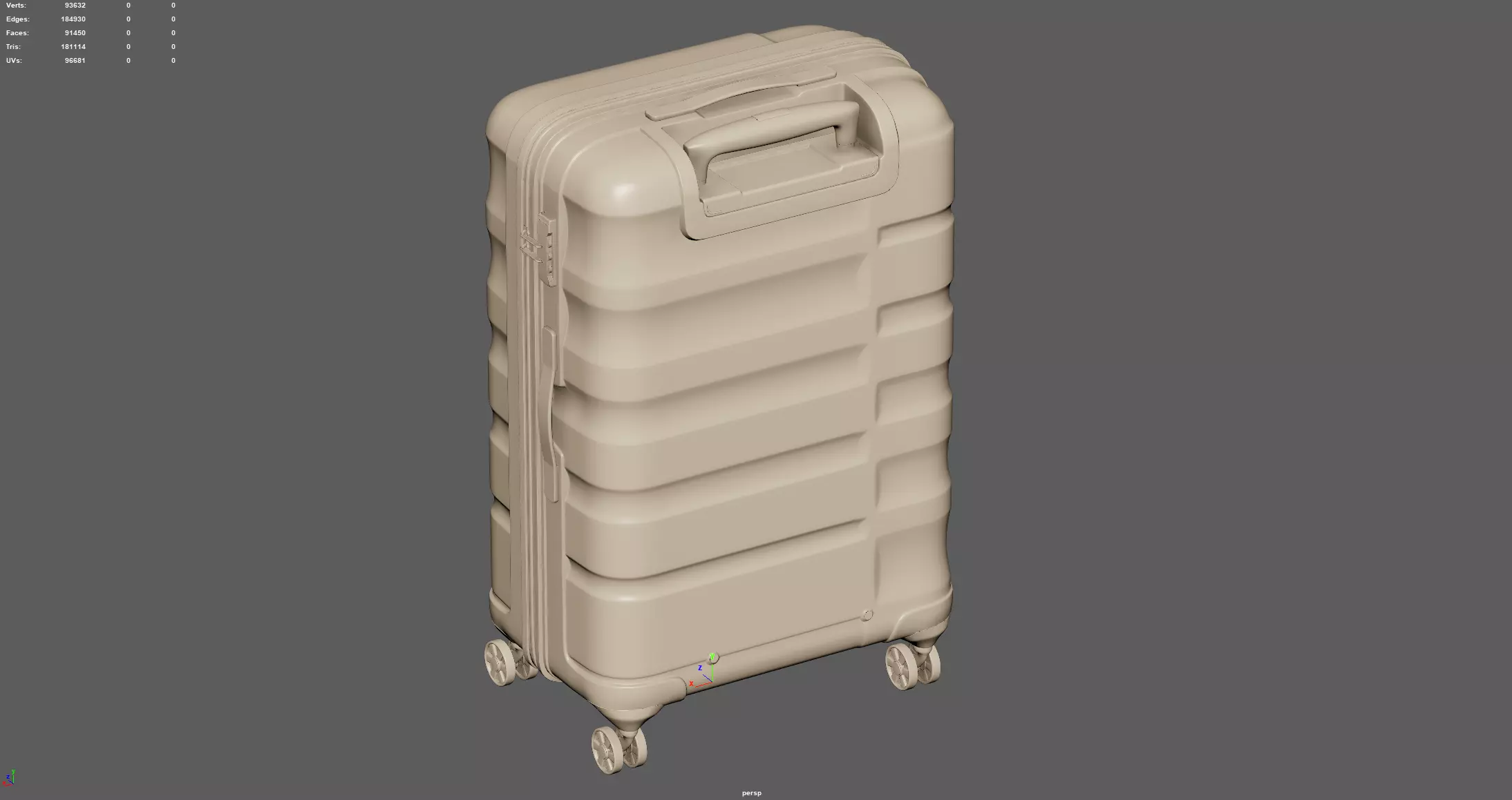 Trolley Suitcase Travel Bag 3D model_5