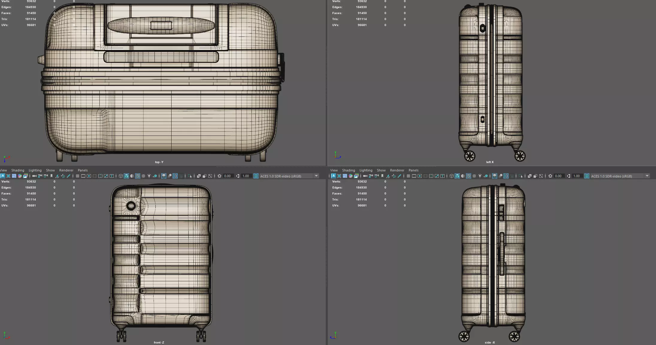 Trolley Suitcase Travel Bag 3D model_8