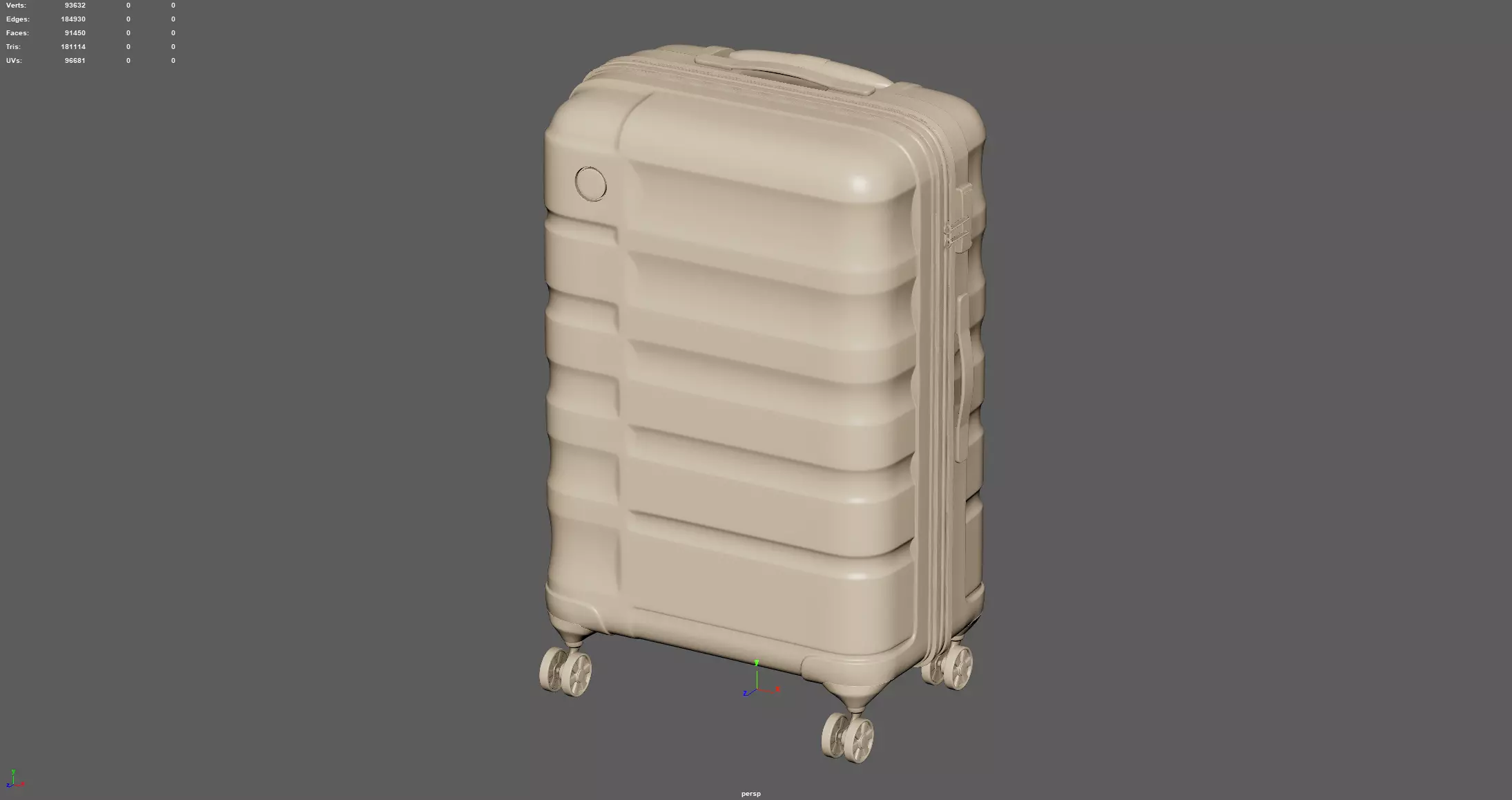 Trolley Suitcase Travel Bag 3D model_3