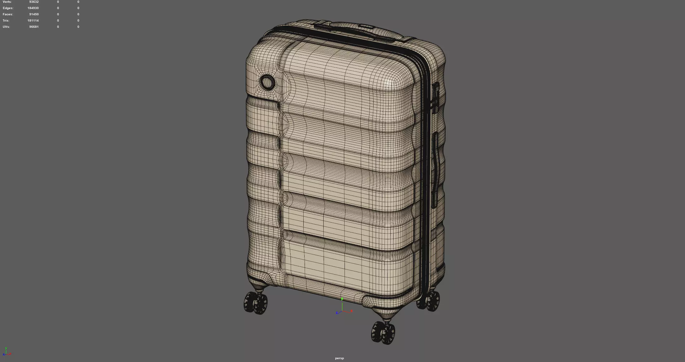 Trolley Suitcase Travel Bag 3D model_2