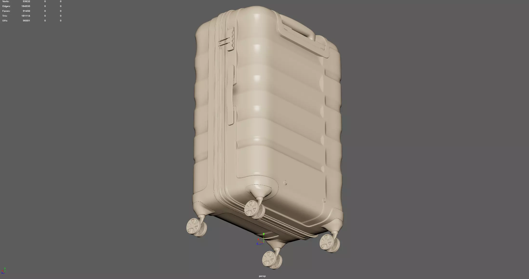 Trolley Suitcase Travel Bag 3D model_7