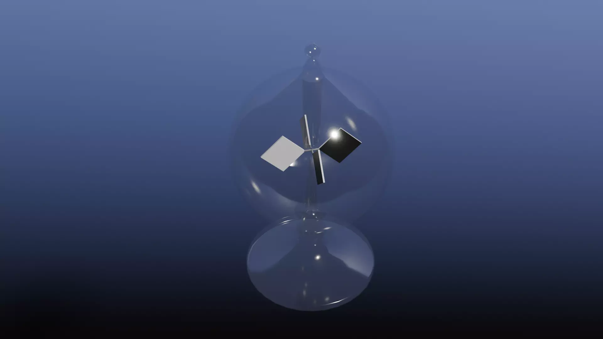 Light Mill or Crookes Radiometer Desk Toy Low-poly 3D model_4