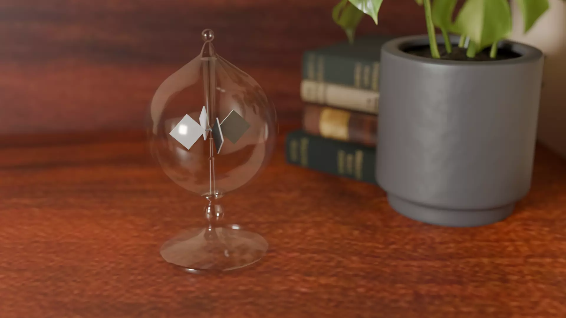 Light Mill or Crookes Radiometer Desk Toy Low-poly 3D model_0