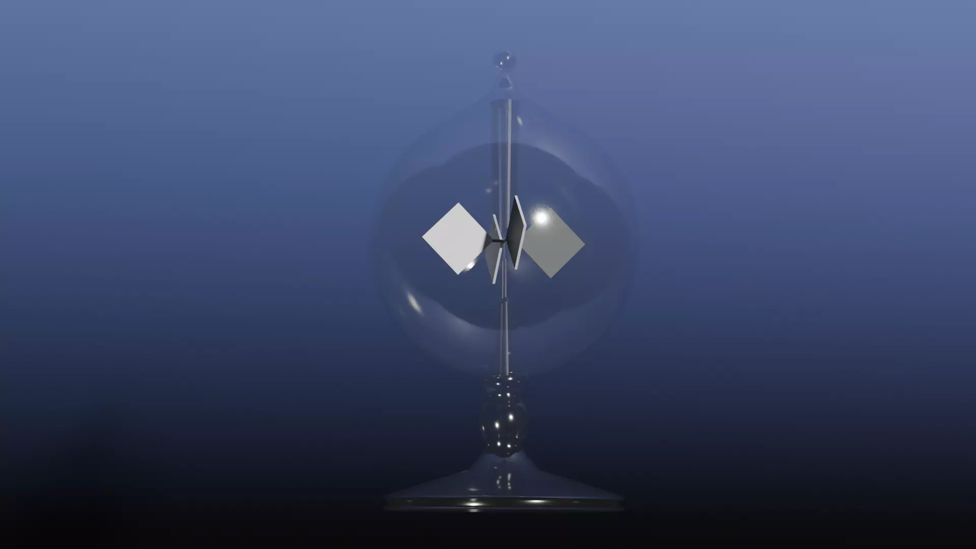 Light Mill or Crookes Radiometer Desk Toy Low-poly 3D model_2