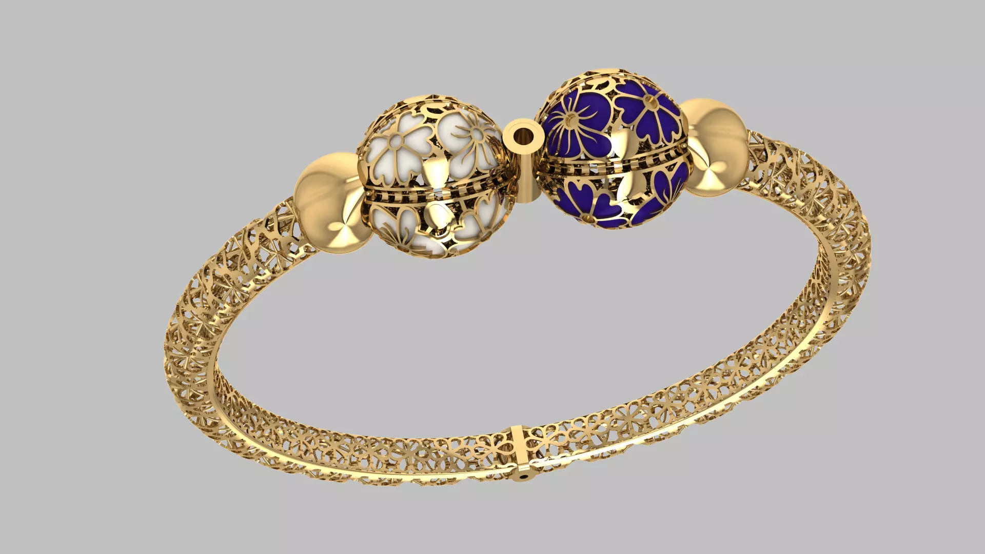 Custom Design Gold Bracelet 3D print model_0