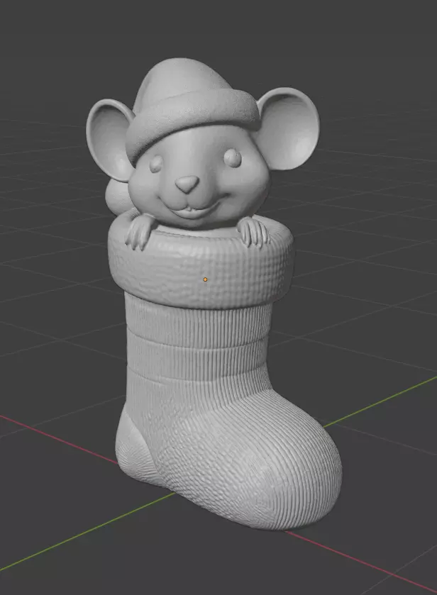 Christmas mouse 3D print model_1