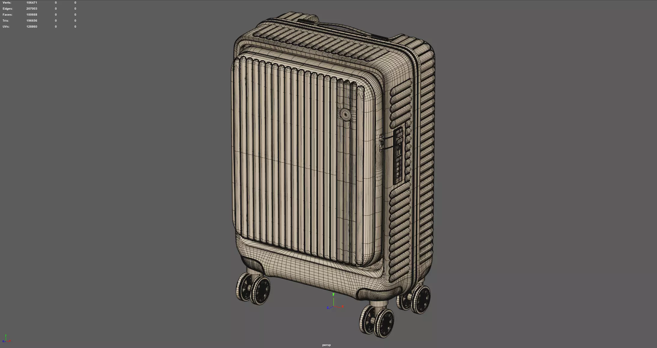 Trolley Suitcase Travel Bag 3D model_4