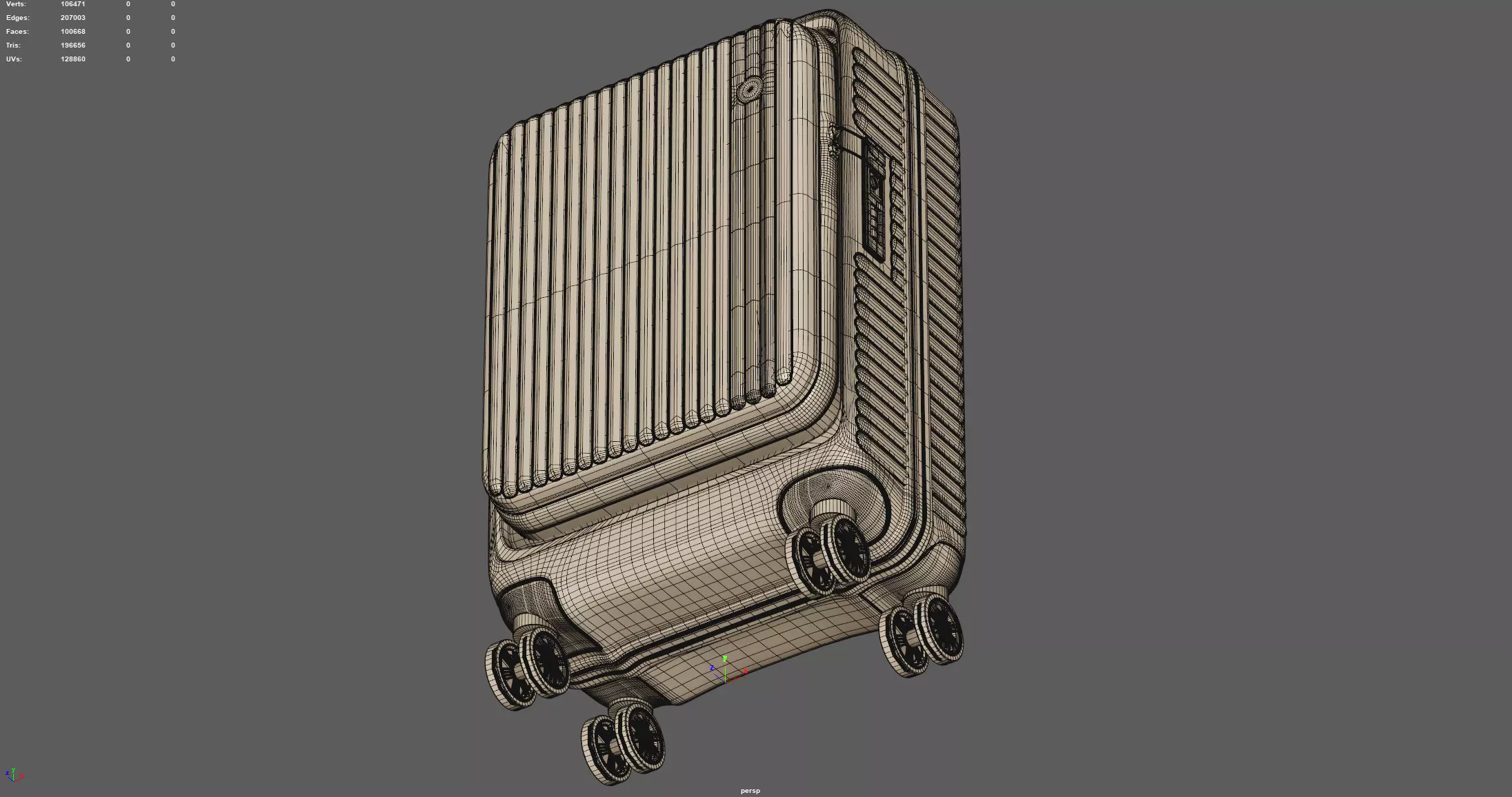 Trolley Suitcase Travel Bag 3D model_8