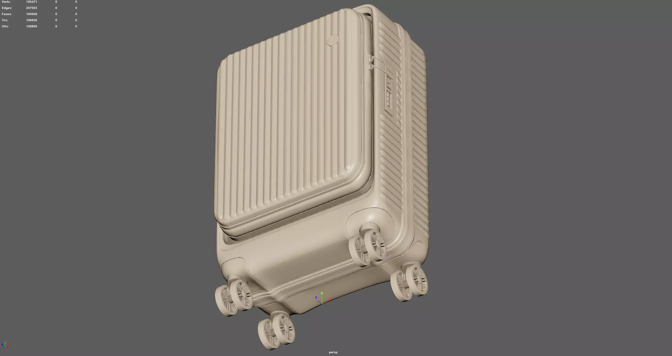 Trolley Suitcase Travel Bag 3D model_9